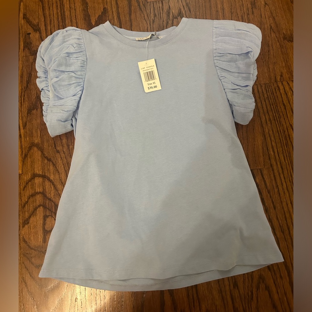 Blue Ruffle Shirt